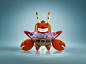 3D bug CG Character chicken crab flower redshift Squid toy