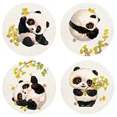 秋天，是金色哒！【雪娃娃童画】【财源“滚滚”来】【熊猫】【国潮】【银杏】