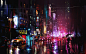 General 1600x1000 urban cityscape reflection neon painting Darek Zabrocki  neon glow pink city lights wet street