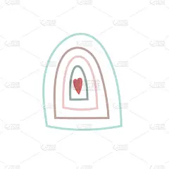 波西虹抽象形状，简单的手绘剪影矢量插图在时尚的蜡笔颜色，极简的概念完美的制作卡片，横幅，现代海报，纺