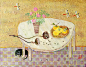 【日本的插画师野地美樹子（Noji Mikiko）的插画作品】
猫在钢琴上留下梦的脚印，谁在一步一步牵引你的背影
猫在钢琴上睡着了，悲伤的情歌特别温柔
我陪你最久，季节已深秋
美丽的开头，不一定有美丽的结果
野地美樹子关于猫的世界，柔美的笔触带来深情的画面