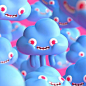 3d modeling and animation inspiration - Blue cloud 