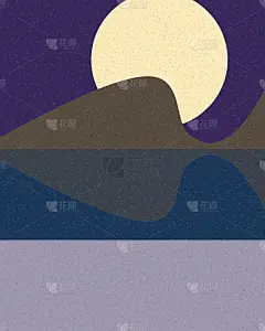 几何景观剪影生成艺术海报插画