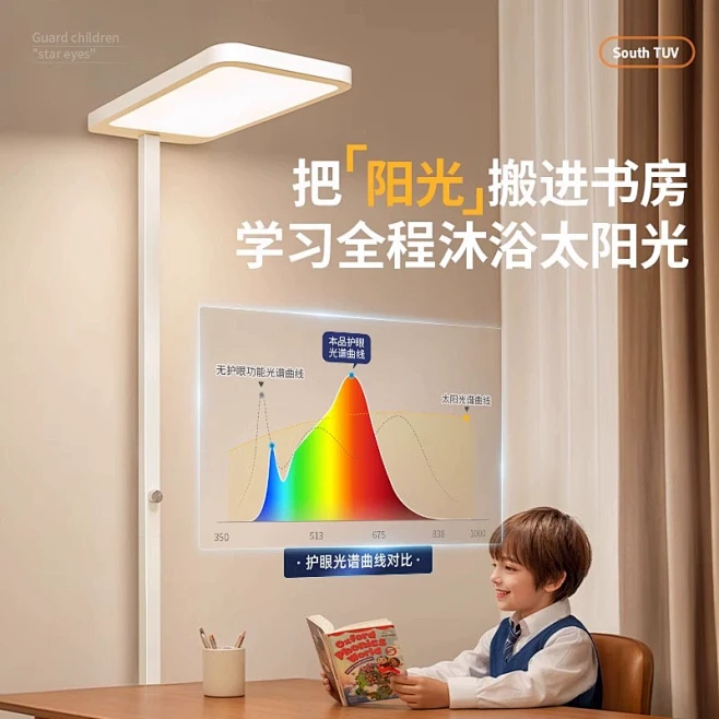 落地护眼台灯学习专用全光谱大路灯儿童写字无影学生教室灯防近视-tmall.com天猫-花瓣网