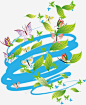 旋风中的蝴蝶与树叶矢量图高清素材 动感 免费下载 页面网页 平面电商 创意素材 png素材
