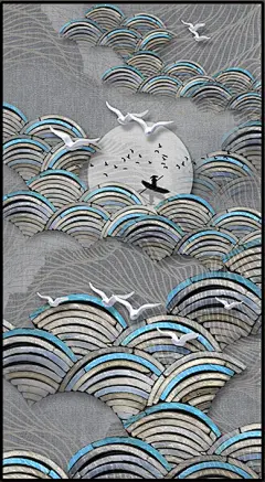 新中式装饰画（高清喷绘，晶瓷画）