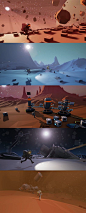 Some shots from 2 random planets found in a game my friends and I are making. #screenshotsaturday #heregoesnothing