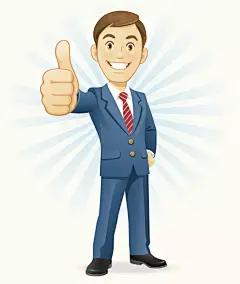 男人竖起大拇指插画素材