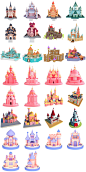 童话城堡宫廷游乐园王国场景模型3D卡通建筑元素PNG设计素材模板-淘宝网
