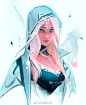 美女与宠物！美国插画师 Ross Tran的作品，DA:rossdraws ​ via @CG插画大触