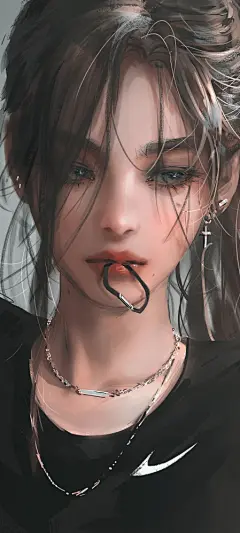 绑头发的可爱女孩高清动漫手机壁纸