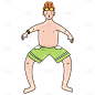 手绘-冲浪运动人物插画贴纸男生1