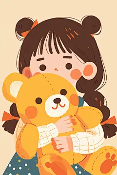 扁平化儿童节小朋友人物形象