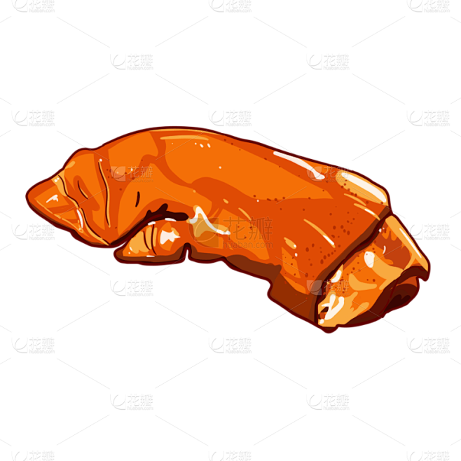 手绘-肉类元素-猪蹄