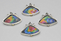 Small Cloisonne Galaxy Shell Pendant Necklace 4, Sterling Silver with 18K Bi-Metal Accent Tabs image 3
