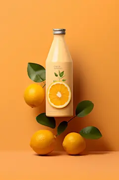 AI数字艺术饮料瓶包装样机模型