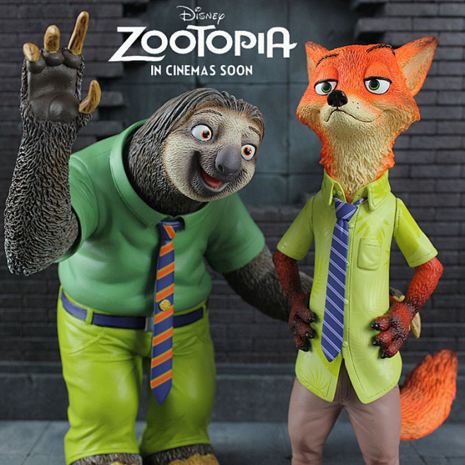 正版 疯狂动物城zootopia 狐狸尼克 树懒闪电精细手办模型摆件-淘宝网