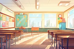 老师上课学习教学扁平风插画