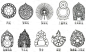 【光背】形状&各部名称，图1-6，来自东京国立博物馆,更多可以戳：O网页链接 ​​​​