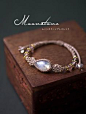 pulsera trenzada Macrame Moonstone（生产印度）joyas espirituales PiedrasEspírituPiedra×accesorios de tienda demacramé