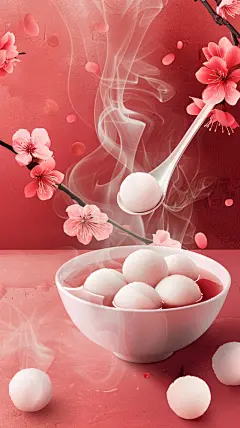 简约数字艺术图元宵节背景素材图