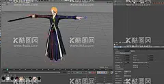 黑崎一护 模型  - 源文件下载【酷图网】C4D,黑崎一护,模型,角色,绑定,动作绑定,死神,动漫,
