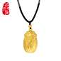 花泉雨黄金足金999 古法系列-知足 3D黄金足金吊坠-tmall.com天猫