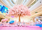 粉色主题活动布置樱花树商场中庭美陈