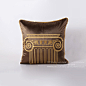 样板房抱枕 欧式古典家居饰品古罗马抱枕金色咖啡色绸缎靠垫含芯