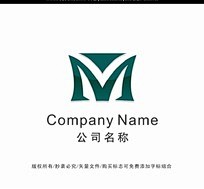 字母M变形LOGO设计