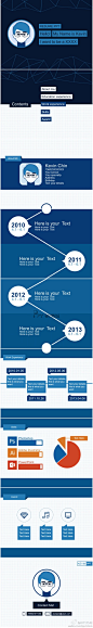 【最新简历介绍PPT模板】扁平风格的一款简洁很实用的简历介绍PPT模板，有设计感也很清晰明了。其中履历介绍的连线那部分很赞~ 喜欢的童鞋快快转走吧~ 地址：http://t.cn/RvhowVg