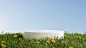 Sky background with white podium for product presentation