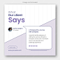 Customer feedback testimonial web banner ui ux design and social media post square template