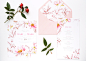 "Briar" wedding invitation suite : Wedding invitation suite "Briar" in 3 colour options. Design is based on watercolor painting and ink hand-drawing.