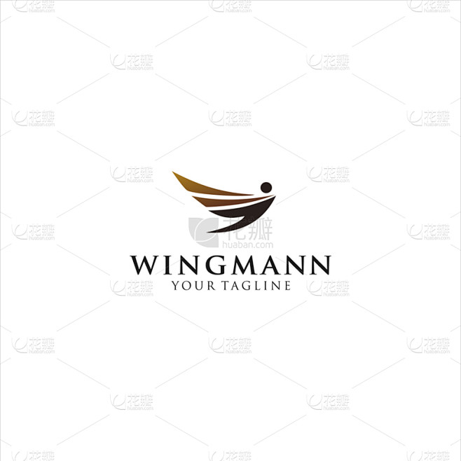 flying human logo design template