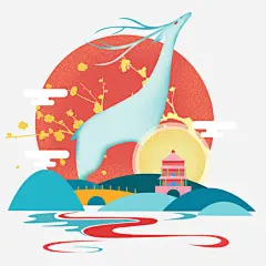 卡通小鹿高清素材 卡通 卡通小鹿 唯美 唯美小鹿 小鹿 建筑 手绘 梅花鹿 免抠png 设计图片 免费下载