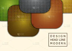 抽象的几何背景，彩色的圆形方块组成横幅。现代模板的商业小册子，传单，演示或网页设计布局。