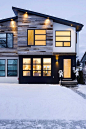 Calgary Residence by Beyond Homes. Sharp, modern lines in a snowy wonderland.