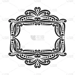 向量装饰黑色框架上的白色