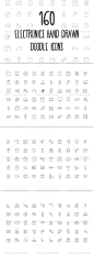 160 Electronics Hand Drawn Icons电子手绘图标素材模板源文件-淘宝网