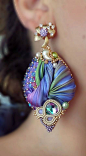~~Silk Leaf Earrings | Soutache, Bead-Embroidery, Shibori Silk | Serena Di Mercione Jewelry~~ by wanting: @北坤人素材