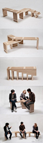 简约创意长椅，由Jaewoo Chon设计，的确节约了很多空间