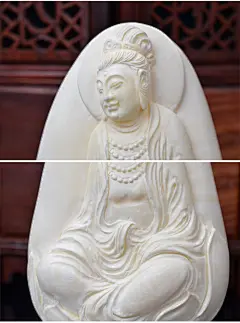 盘古世家天然无优化琥珀白蜜蜡骨珀收藏观音菩萨雕件吊坠送人礼物【图片 价格 品牌 报价】-京东
