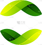 ecology sphere logo formed twisted green leaves