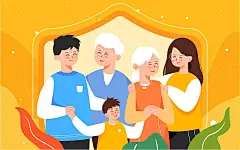 一家人健康险保险插画家庭安全守护保障海报插画下载
