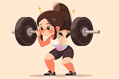 举重器械运动人物插画