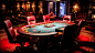 View of poker table at a casino