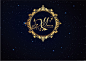 金色花边圆环婚礼logo