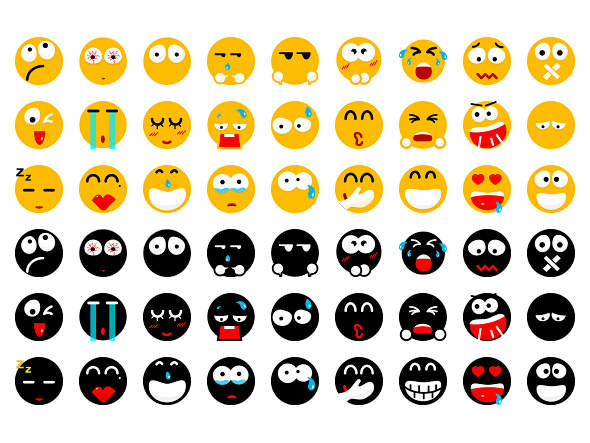 Flat Smiley Icons