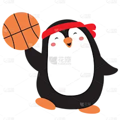 扁平-矢量可爱拟人动物贴纸-企鹅